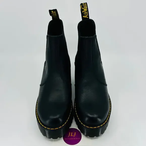 Dr. Martens Women's Rometty Black Wyoming Leather Platform Chelsea Boots Size 7 - Picture 3 of 11